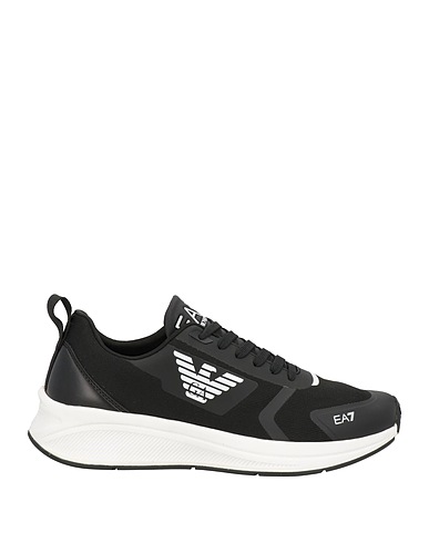 EA7 Sneakers Schwarz 100% Polyester, Thermoplastisches Polyurethan, Polyurethan Beschichtet, Elastan