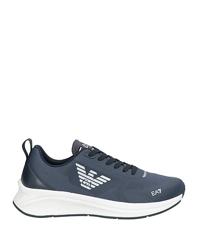 EA7 Sneakers Midnight blue 100% Polyester, Thermoplastic polyurethane, Polyurethane coated, Elastane