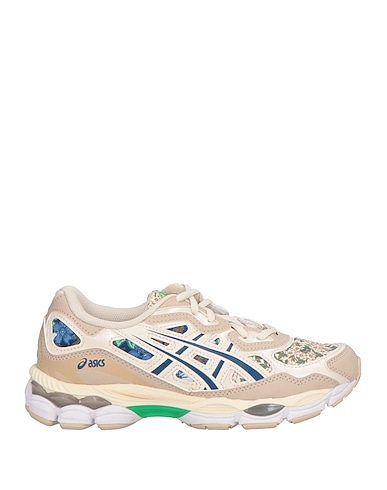 ASICS 스니커즈 베이지 방직 섬유, 가죽