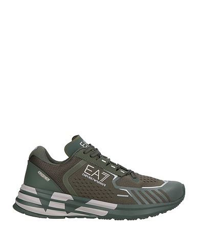 EA7 Sneakers Military green 100% Polyester, Thermoplastic polyurethane
