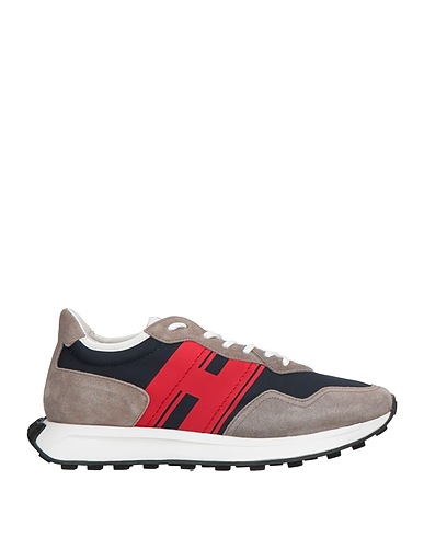 HOGAN Sneakers Navy blue Leather, Textile fibres