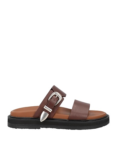 CELINE Sandals Brown Leather