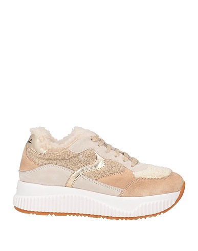 VOILE BLANCHE Sneakers Beige Leder, Gewebefasern