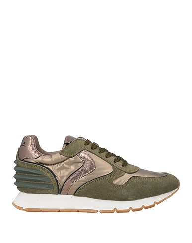 VOILE BLANCHE Sneakers Military green Goat skin, Textile fibres