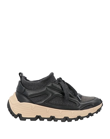 BRUNELLO CUCINELLI Sneakers Black Leather, Textile fibers