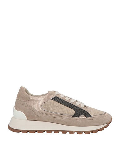 BRUNELLO CUCINELLI Sneakers Tortora 100% Pelle, Fibre tessili, Ecobrass