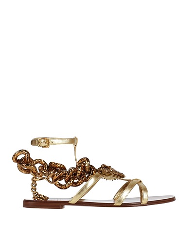 DOLCE&GABBANA Sandals Gold Lambskin