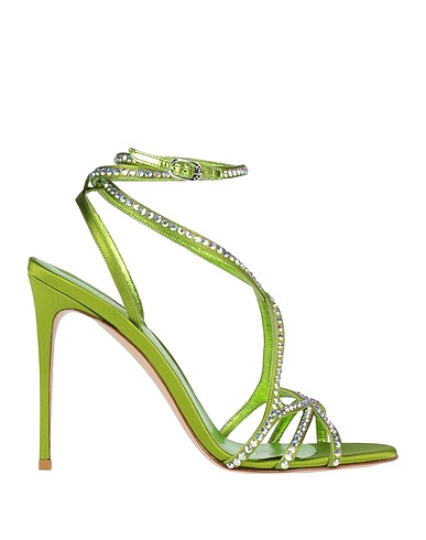 LE SILLA Sandals Military green Textile fibres