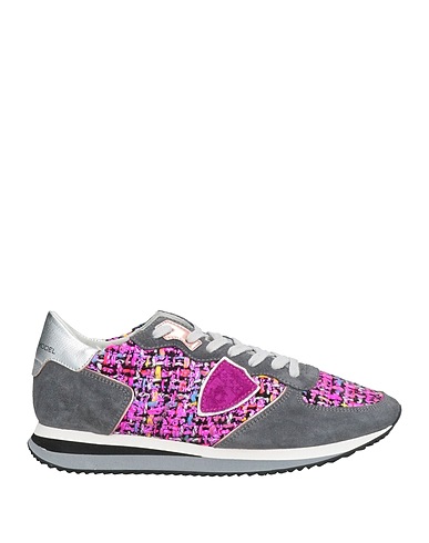 PHILIPPE MODEL Sneakers Fuchsia Leather, Textile fibers
