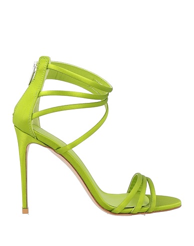 LE SILLA Sandals Lime green 60% Viscose, 40% Silk