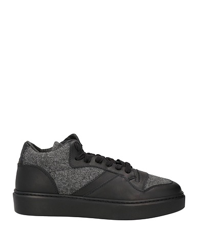 DOUCAL'S Sneakers Black Leather, Textile fibres