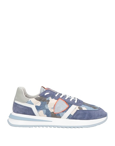PHILIPPE MODEL Sneakers Navy Leather, Textile fibers