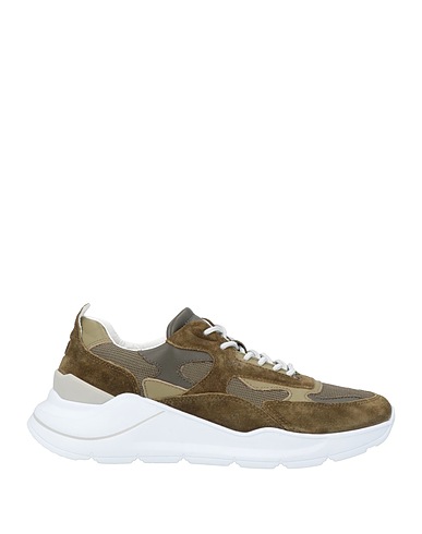 D.A.T.E. Sneakers Military green Leather, Textile fibres