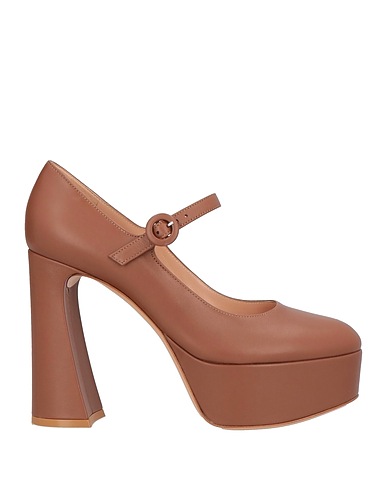 GIANVITO ROSSI Court Brown Leather