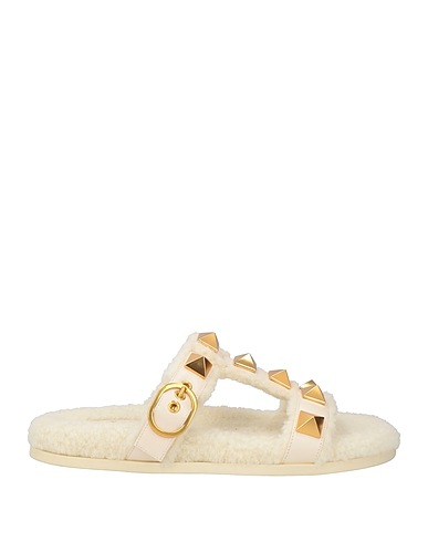 VALENTINO GARAVANI Sandali Avorio Pelle, Fibre tessili