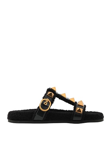 VALENTINO GARAVANI Sandali Nero Pelle, Fibre tessili