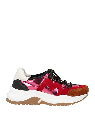 BALDININI Sneakers Red Textile fibers, Leather