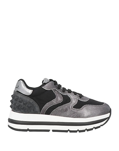 VOILE BLANCHE Sneakers Black Leather, Textile fibres