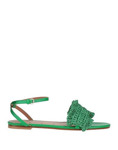 RED(V) Sandals Green Textile fibers, Leather