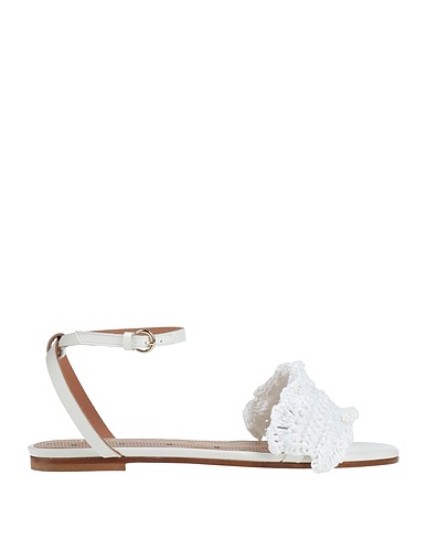 RED(V) Sandals White Textile fibres, Leather
