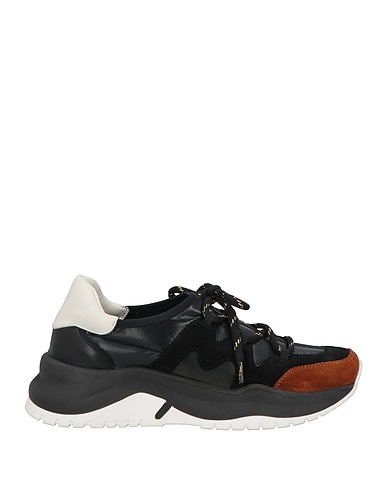 BALDININI Sneakers Black Textile fibers, Leather