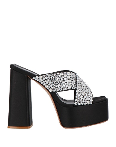 HAUS OF HONEY Sandals Silver Leather, Other Fibres
