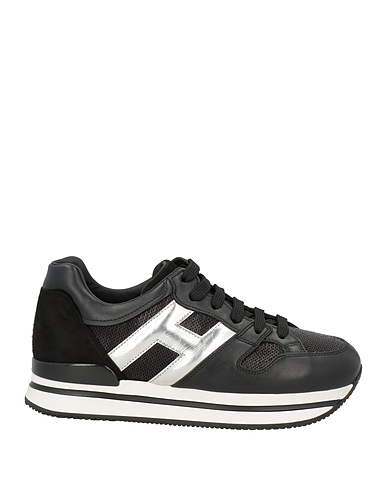 HOGAN Sneakers Black Leather, Textile fibres