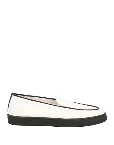 GIORGIO ARMANI Loafers White Textile fibres, Leather