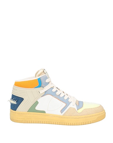 PHILIPPE MODEL Sneakers Yellow Leather, Textile fibers