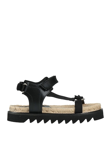 LIVIANA CONTI Espadrilles Black Leather, Textile fibres