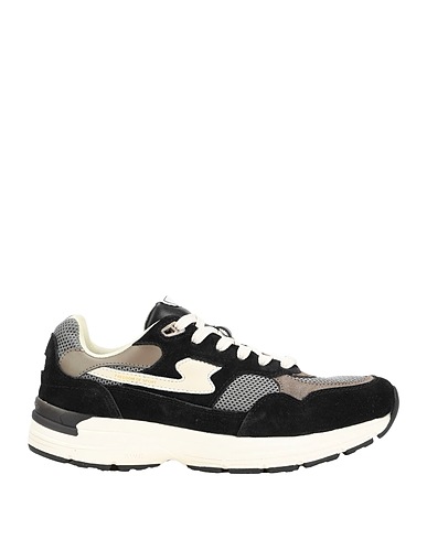 S.W.C STEPNEY WORKERS CLUB Sneakers Black Leather, Textile fibres