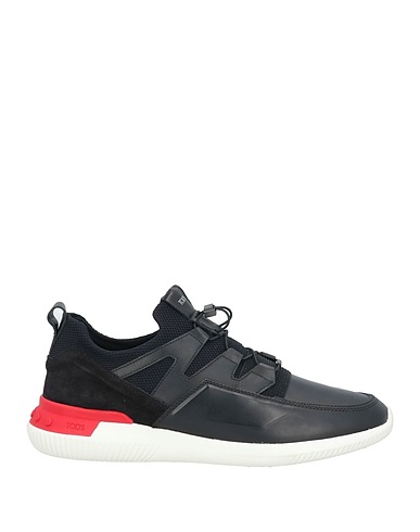 TOD'S Sneakers Black Leather, Textile fibres
