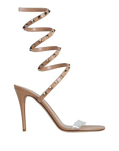 VALENTINO GARAVANI Sandals Sand Leather, Textile fibers