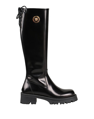VERSACE Boots Black Calfskin