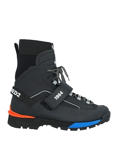 DSQUARED2 Ankle boot Black Leather, Textile fibers