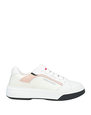 DSQUARED2 Sneakers White Calfskin, Textile fibers