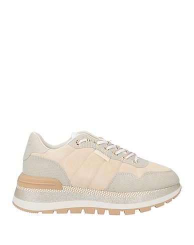 LIU •JO Sneakers Cream Leather, Textile fibres