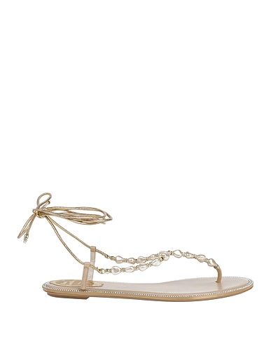 RENE' CAOVILLA Flip flops PLATINO Leather, Textile fibres