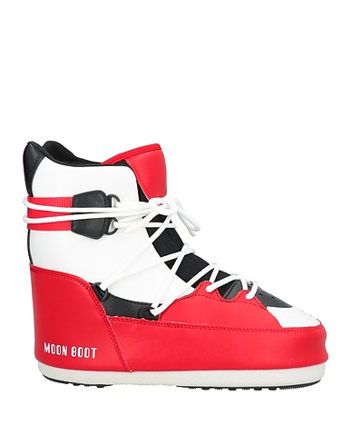 MOON BOOT Ankle boot Red Textile fibers, Synthetisches Material