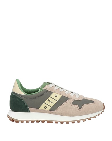 BLAUER. Sneakers Taupe Leather, Textile fibers