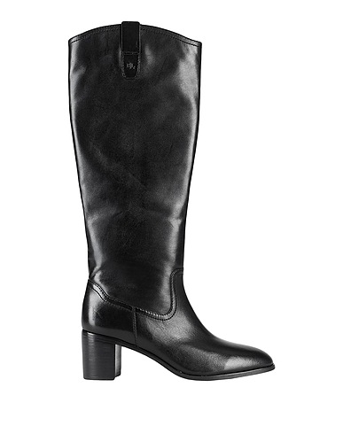 LAUREN RALPH LAUREN Сапоги CARLA BURNISHED LEATHER RIDINGTK! BOOT
 Чёрный 100% Воловья кожа