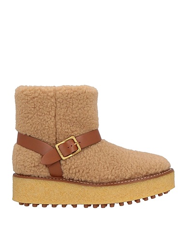 TOD'S Ankle boot Beige Leather, Textile fibres