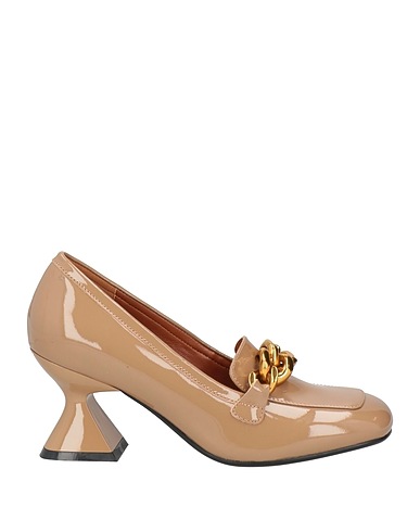 EMANUÉLLE VEE Loafers Beige Leather