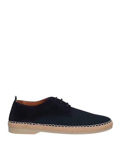 HACKETT Espadrilles Midnight blue Leather, Textile fibres