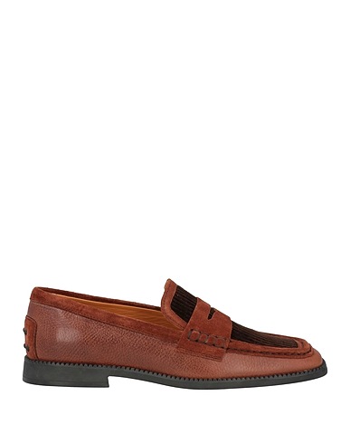 TOD'S Loafers Brown Leather, Textile fibres