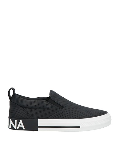 DOLCE&GABBANA Sneakers Black 90% Calfskin, 6% Polyester, 4% Elastane