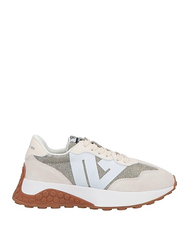 EMANUÉLLE VEE Sneakers Grigio chiaro Pelle, Fibre tessili