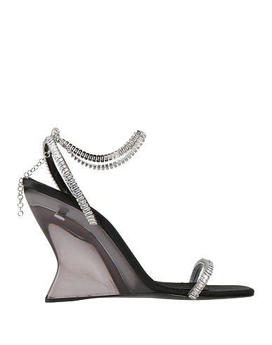 EVANGELIE SMYRNIOTAKI x SERGIO ROSSI Sandals Silver Textile fibres