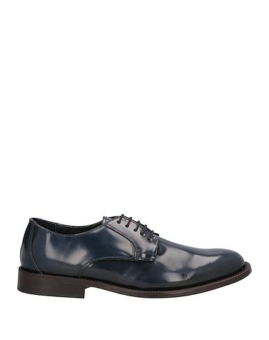 GREY DANIELE ALESSANDRINI Laced shoes Midnight blue Leather