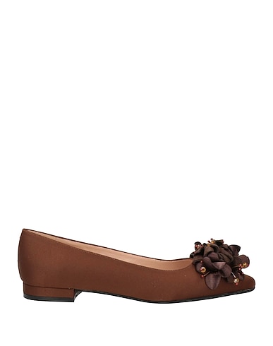 MALÌPARMI Ballet flats Dark brown Textile fibres